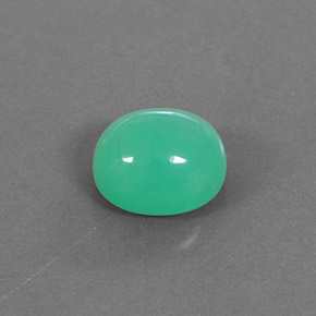 Crisoprásio verde natural 2,83ct, corte oval, opaco