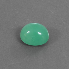 Crisoprásio verde natural 2,52ct, corte oval, opaco
