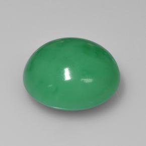 Crisoprásio verde natural 15,72ct, corte oval, opaco