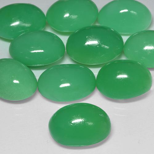 Crisoprásio Verde amarelado Natural 4.95ct, oval, Opaco