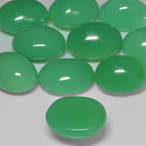 Crisoprásio Verde amarelado Natural 4.95ct, oval, Opaco