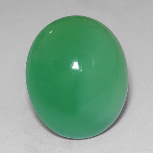 Crisoprásio verde natural 11,12ct, corte oval, opaco