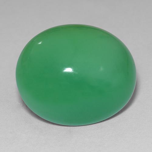 Crisoprásio verde natural 11,12ct, corte oval, opaco