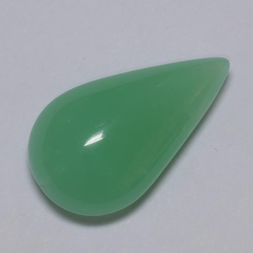 Crisoprásio verde natural 5,70ct, formato de pêra, translúcido
