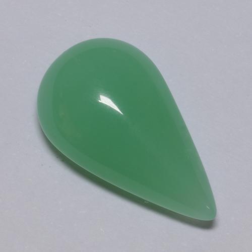 Crisoprásio verde natural 5,70ct, formato de pêra, translúcido