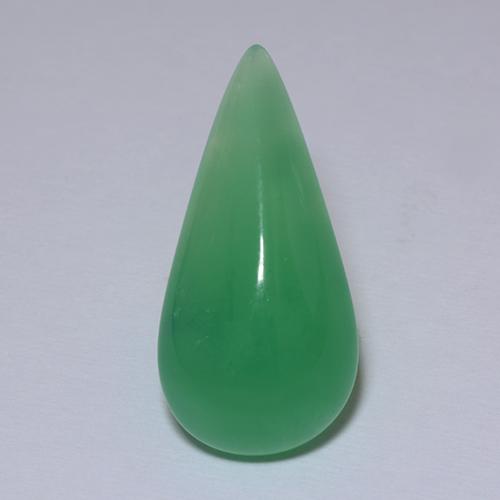 Crisoprásio verde natural 5,89ct, formato de pêra, translúcido