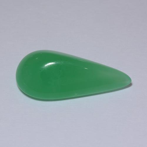 Crisoprásio verde natural 5,89ct, formato de pêra, translúcido