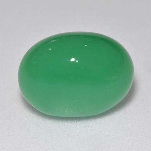 Crisoprásio verde natural 9,40ct, corte oval, translúcido