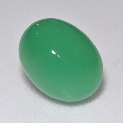 Crisoprásio verde natural 9,40ct, corte oval, translúcido