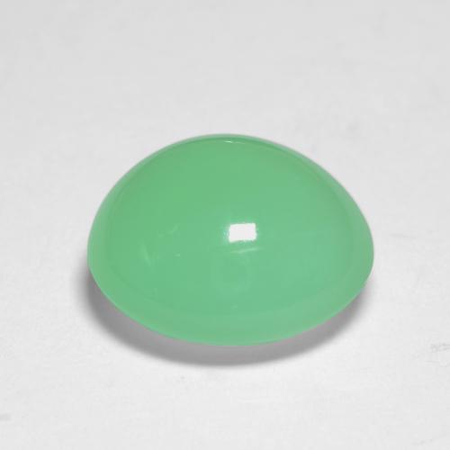 Crisoprásio Verde Trevo Claro Natural 6.91ct, Corte Oval, Translúcido