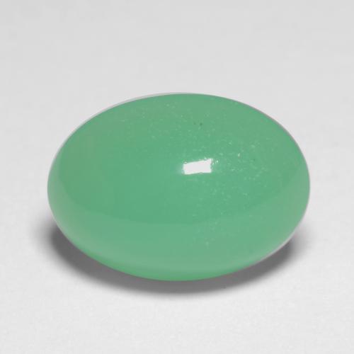 Crisoprásio verde natural 5,45ct, corte oval, translúcido