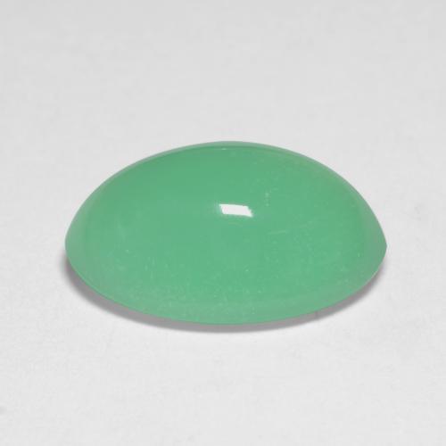 Crisoprásio verde natural 5,45ct, corte oval, translúcido