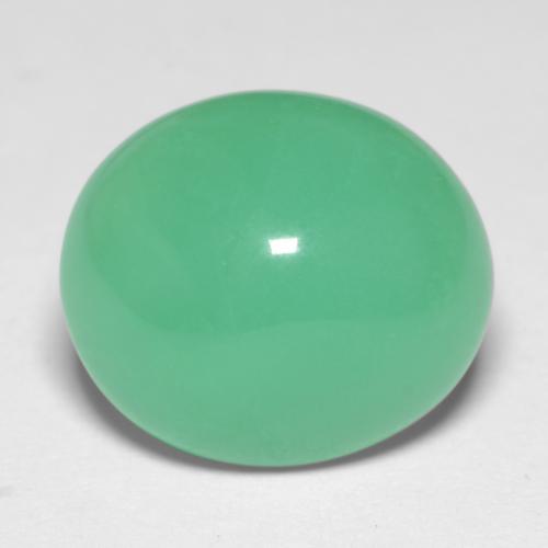 Crisoprásio verde natural 6,56ct, corte oval, translúcido