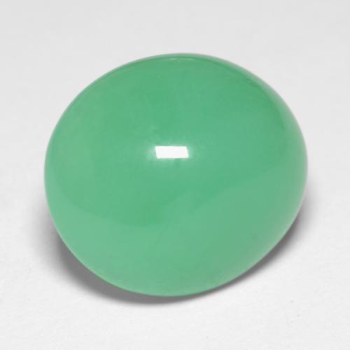 Crisoprásio verde natural 6,56ct, corte oval, translúcido