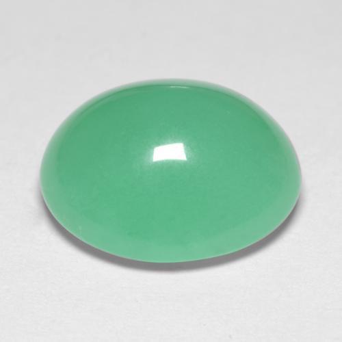 Crisoprásio verde natural 6,56ct, corte oval, translúcido