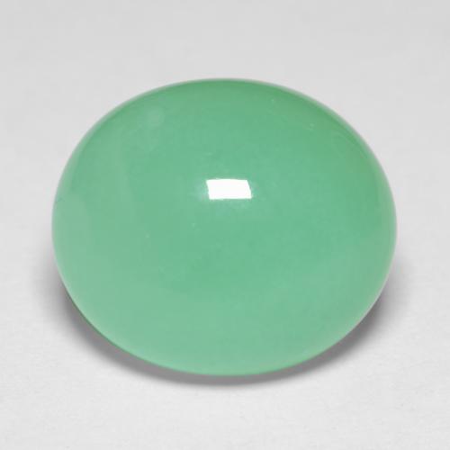 Crisoprásio verde natural 6,31ct, corte oval, translúcido