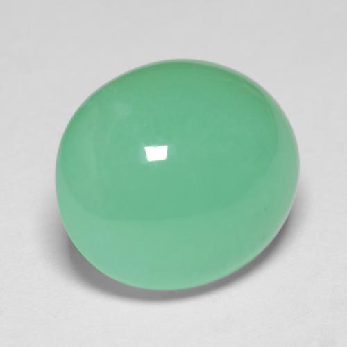 Crisoprásio verde natural 6,31ct, corte oval, translúcido