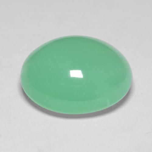 Crisoprásio verde natural 6,31ct, corte oval, translúcido