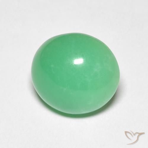 Crisoprásio verde natural 3,38ct, corte oval, opaco