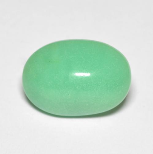 Crisoprásio verde natural 4,45ct, corte oval, opaco