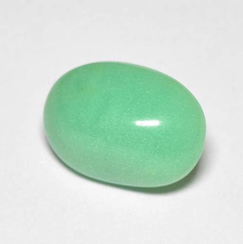 Crisoprásio verde natural 4,45ct, corte oval, opaco