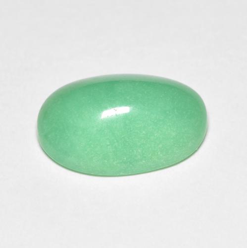 Crisoprásio verde natural 4,45ct, corte oval, opaco