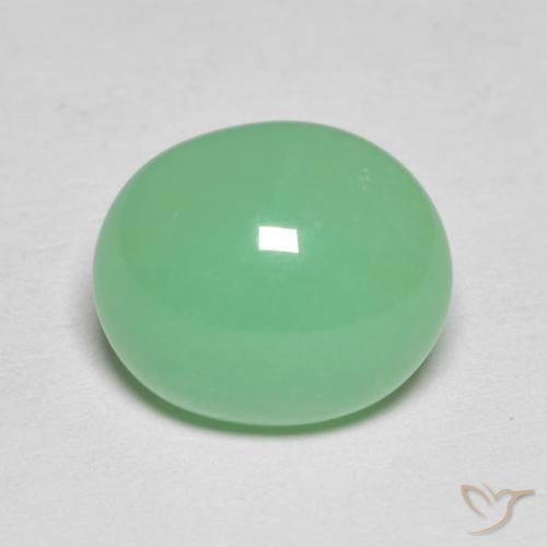 4.25ct Natural Verde amarelado claro Crisoprásio, oval, Opaco