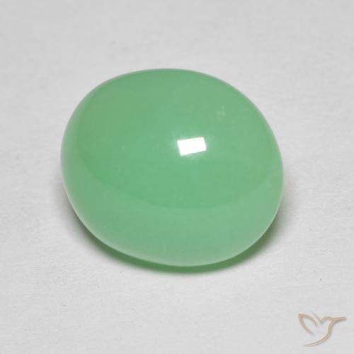 Crisoprásio Verde amarelado claro Natural 4.25ct, oval, Opaco