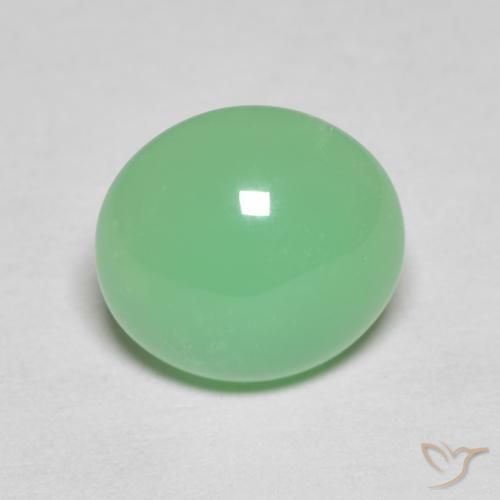 3.59ct Natural Luz verde Crisoprásio, oval, Opaco