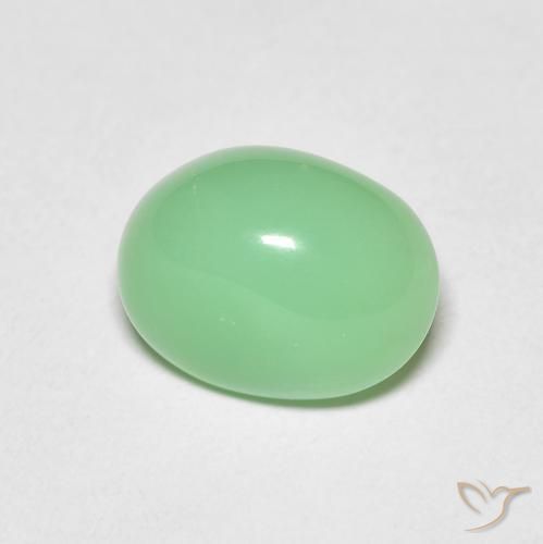 4.08ct Natural Luz verde Crisoprásio, oval, Opaco