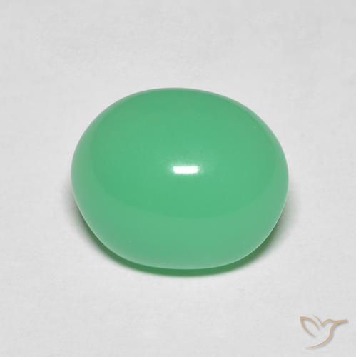 3.48ct Natural trevo verde Crisoprásio, oval, Opaco