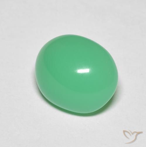 Crisoprásio trevo verde Natural 3.48ct, oval, Opaco