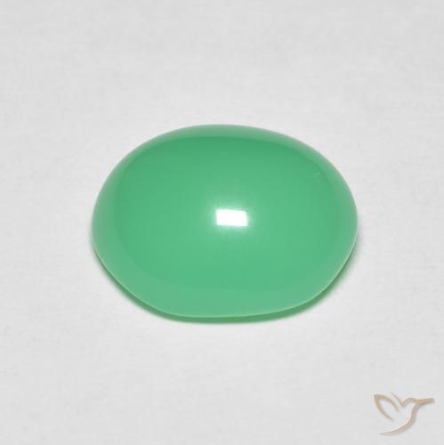 Crisoprásio trevo verde Natural 3.48ct, oval, Opaco