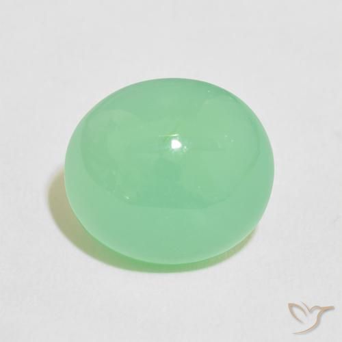 9.76ct Natural Verde amarelado claro Crisoprásio, oval, Translúcido