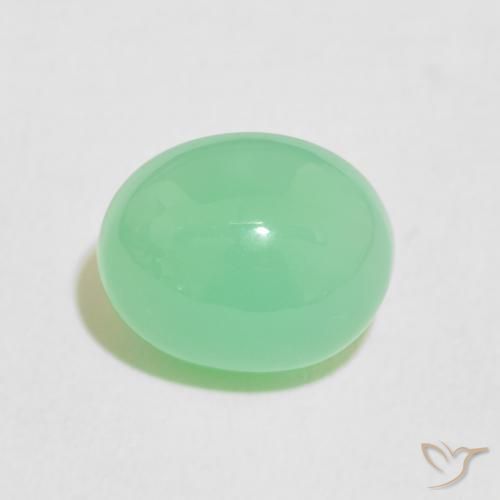 3.60ct Natural Verde amarelado claro Crisoprásio, oval, Opaco