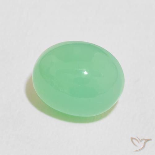 Crisoprásio Verde amarelado claro Natural 3.60ct, oval, Opaco