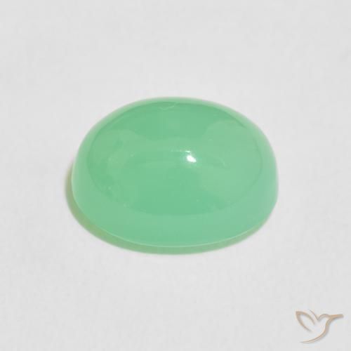 Crisoprásio Verde amarelado claro Natural 3.60ct, oval, Opaco