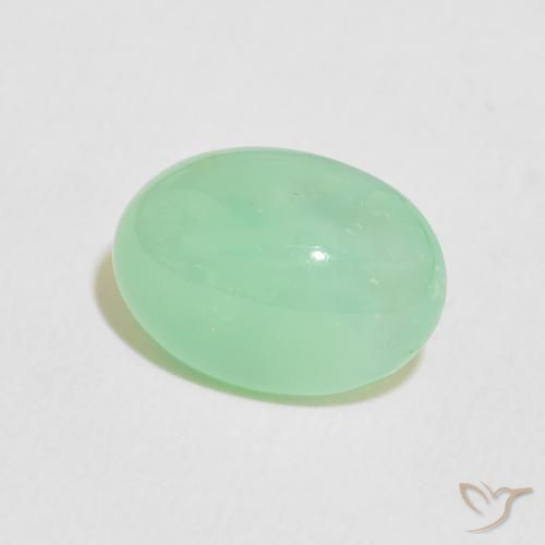 Crisoprásio Verde Trevo Claro Natural 4.68ct, oval, Translúcido