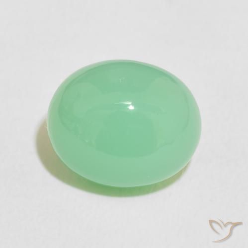 5.14ct Natural Luz verde Crisoprásio, oval, Opaco