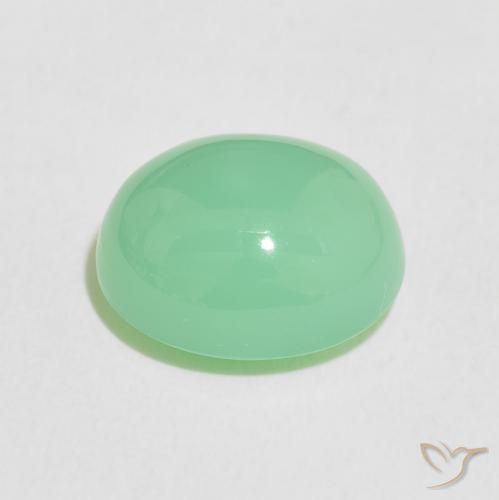 Crisoprásio Luz verde Natural 5.14ct, oval, Opaco