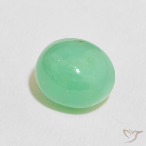 Crisoprásio Verde Menta Claro Natural 3.76ct, oval, Translúcido