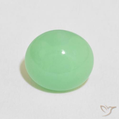 4.56ct Natural Luz verde Crisoprásio, oval, Translúcido