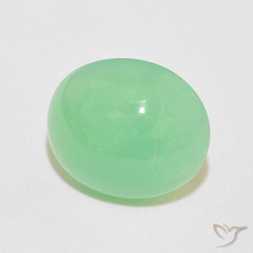 Crisoprásio Verde amarelado claro Natural 4.70ct, oval, Opaco