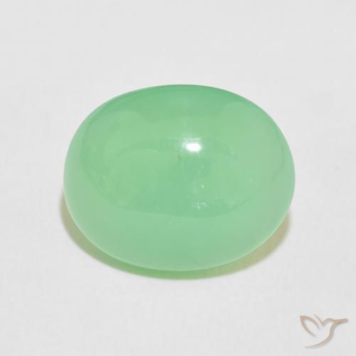 7.94ct Natural Verde amarelado claro Crisoprásio, oval, Opaco