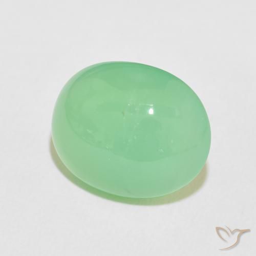 Crisoprásio Verde amarelado claro Natural 7.94ct, oval, Opaco