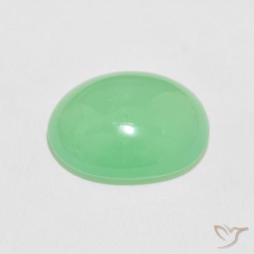 Crisoprásio Verde amarelado claro Natural 7.94ct, oval, Opaco