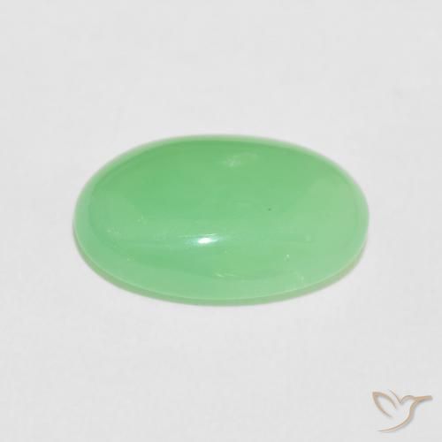 Crisoprásio Verde amarelado Natural 5.72ct, oval, Opaco