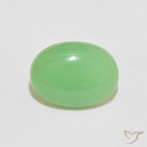 4.06ct Natural Verde amarelado Crisoprásio, oval, Opaco
