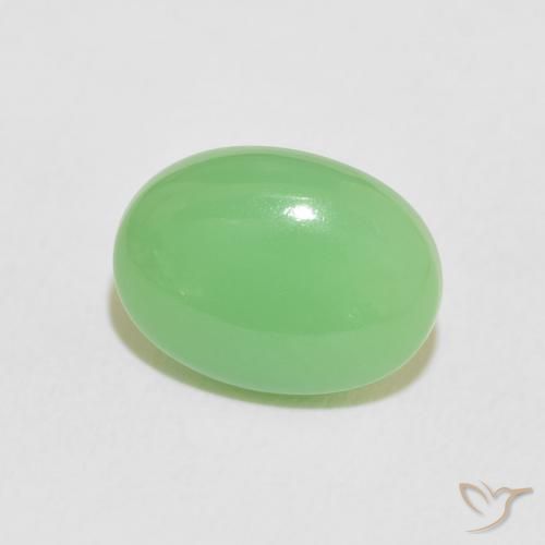 Crisoprásio Verde amarelado Natural 4.06ct, oval, Opaco