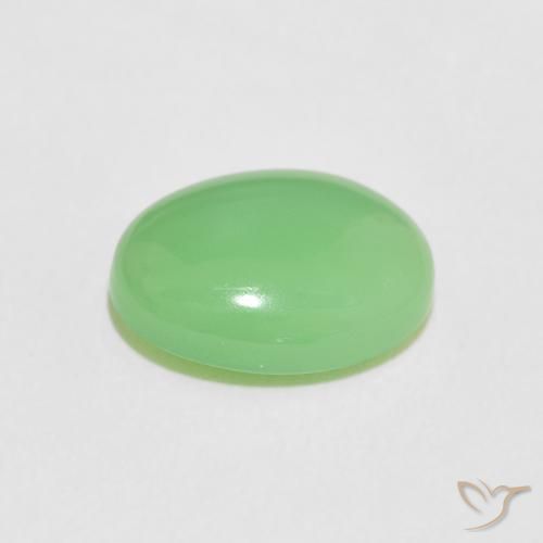 Crisoprásio Verde amarelado Natural 4.06ct, oval, Opaco